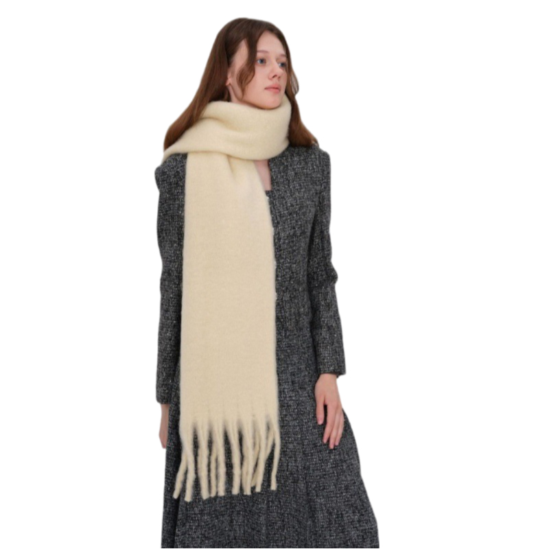 Autumn And Winter Wear Design New Style Warm Simple Retro Soft Waxy Solid Color Imitation Cashmere Scarf