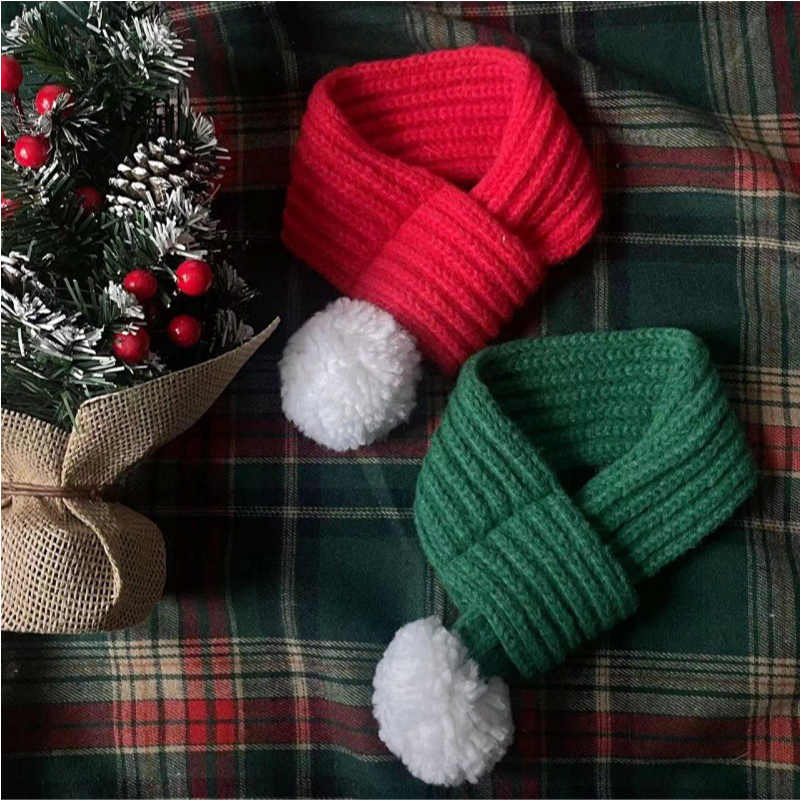 Cat Scarf Puppy Teddy Christmas Decoration Neck Knitted Scarf