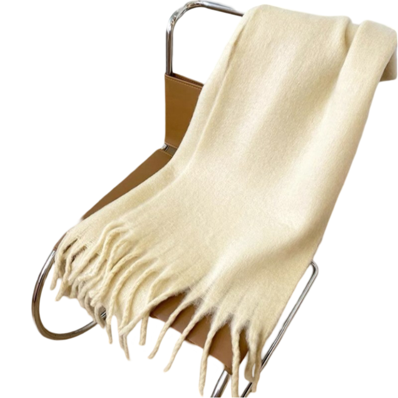 Autumn And Winter Wear Design New Style Warm Simple Retro Soft Waxy Solid Color Imitation Cashmere Scarf