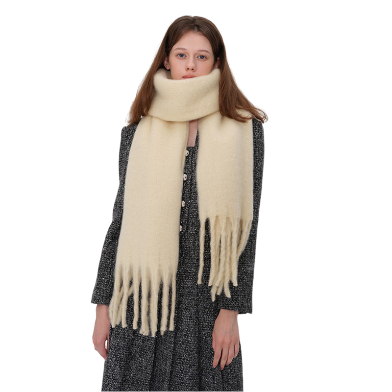 Autumn And Winter Wear Design New Style Warm Simple Retro Soft Waxy Solid Color Imitation Cashmere Scarf